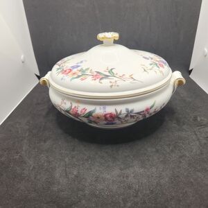 Wedgwood Floral Serveware with Gold Accents